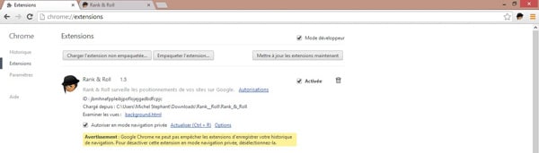 rank and roll sur google chrome