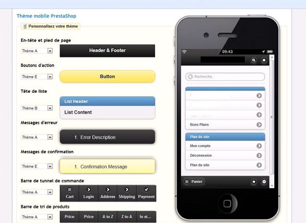Module prestashop pour thème mobile