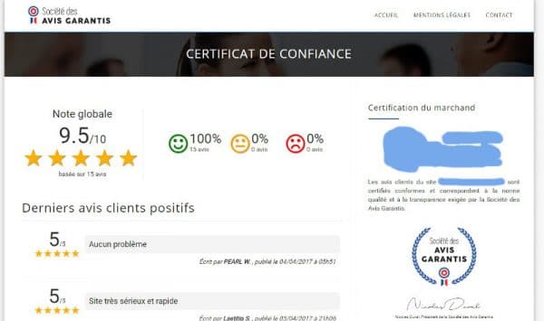 Certification des avis clients sur votre boutique prestashop