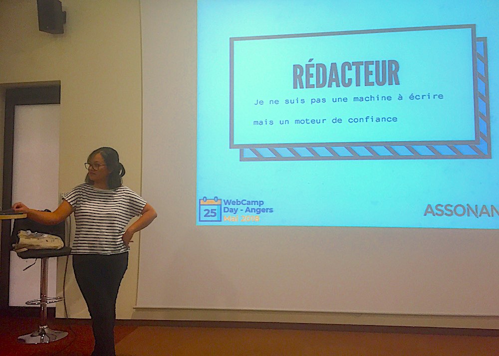 Ecribouille rédactrive web SEO en conférence à Angers au WebCampDay